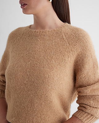 Fuzzy Knit Crew Neck Sweater