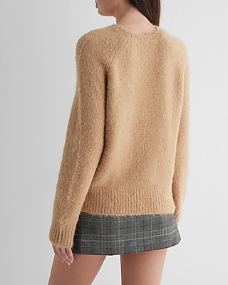 Fuzzy Knit Crew Neck Sweater