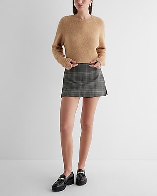 Fuzzy Knit Crew Neck Sweater