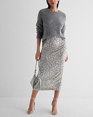 Fuzzy Knit Crew Neck Sweater