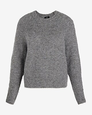Fuzzy Knit Crew Neck Sweater