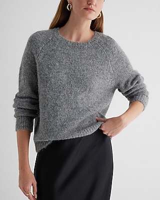 Fuzzy Knit Crew Neck Sweater