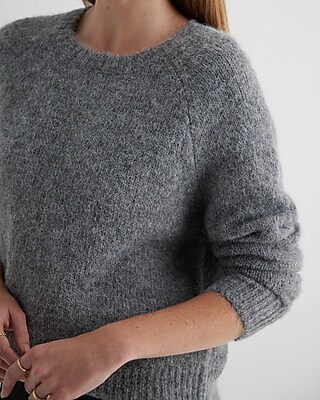Fuzzy Knit Crew Neck Sweater