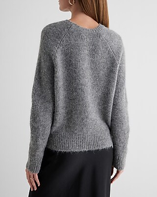 Fuzzy Knit Crew Neck Sweater