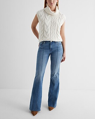 Cable Knit Turtleneck Sweater Vest