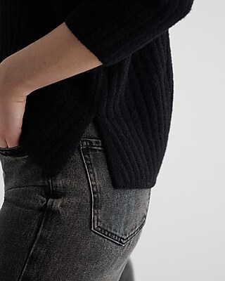Ribbed Mock Neck Long Sleeve Sweater - image 2