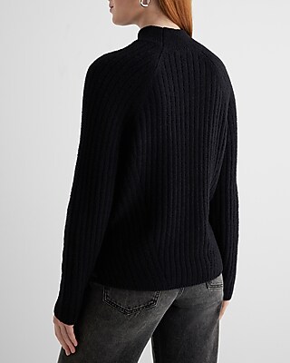 Ribbed Mock Neck Long Sleeve Sweater - image 3