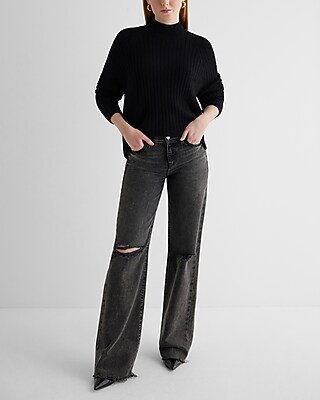 Ribbed Mock Neck Long Sleeve Sweater - image 4