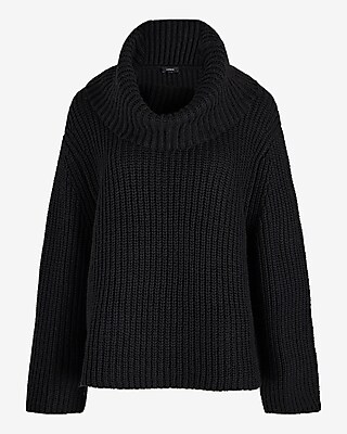 Ribbed Cowl Neck Sweater