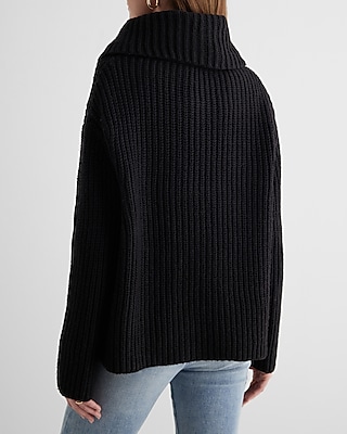 Ribbed Cowl Neck Sweater