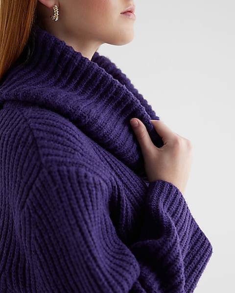 Ribbed Cowl Neck Sweater