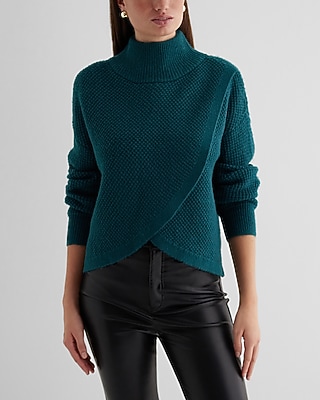 Reversible Mock Neck Crossover Sweater