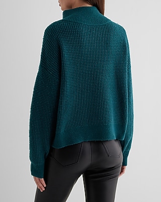 Reversible Mock Neck Crossover Sweater