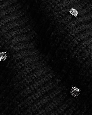 Reversible Embellished Mock Neck Crossover Sweater