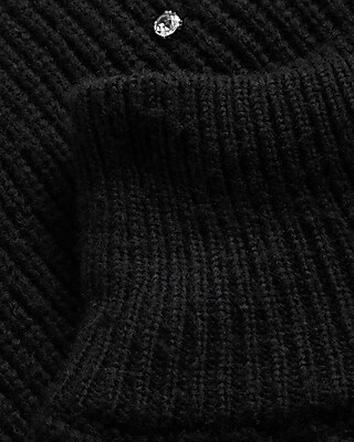 Reversible Embellished Mock Neck Crossover Sweater