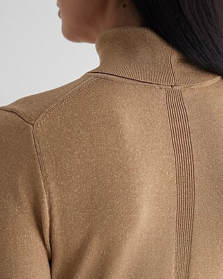 Silky Soft Fitted Shine Turtleneck Long Sleeve Sweater