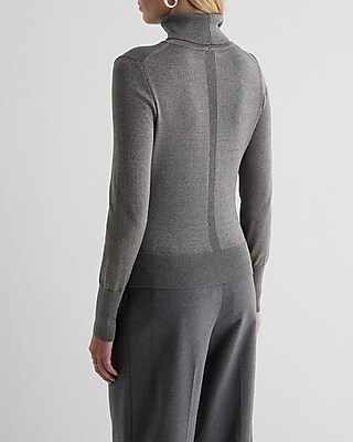 Silky Soft Fitted Shine Turtleneck Long Sleeve Sweater