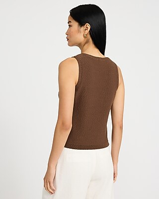V-Neck Gold Button Front Cutaway Sweater Vest