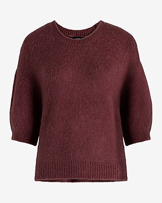 Crew Neck Short Puff Sleeve Sweater - image 5