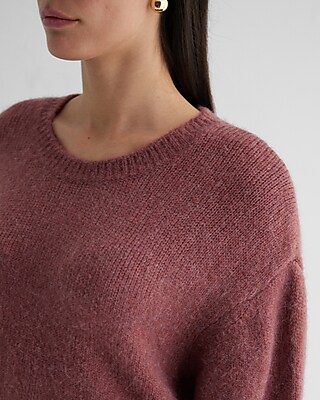 Crew Neck Short Puff Sleeve Sweater - image 2