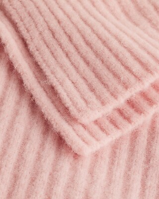 Ribbed Mock Neck Asymmetrical Hem Sweater