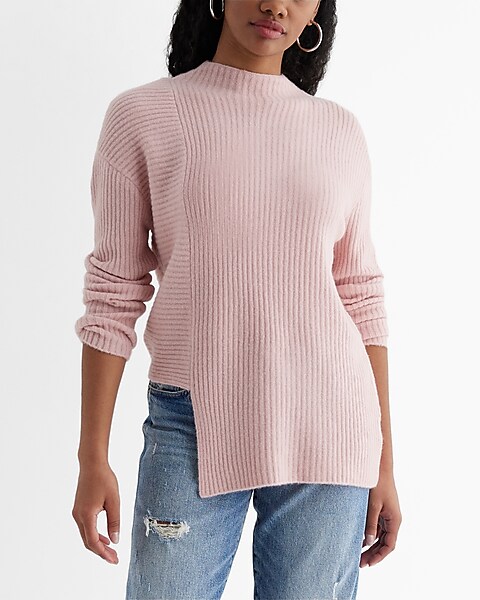 Mock Neck Rib Knit Sweater (Brown) – In Pursuit Mobile Boutique