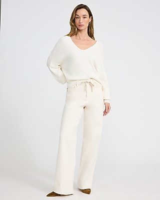 Ultrasoft Ribbed Relaxed V-Neck Sweater