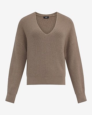 Ultrasoft Ribbed Relaxed V-Neck Sweater