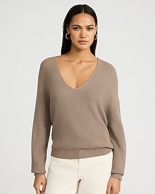 Ultrasoft Ribbed Relaxed V-Neck Sweater