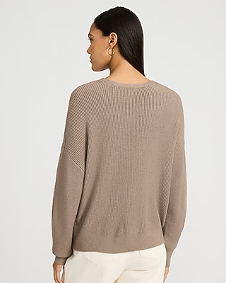 Ultrasoft Ribbed Relaxed V-Neck Sweater
