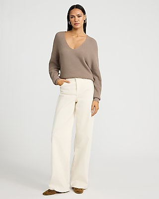 Ultrasoft Ribbed Relaxed V-Neck Sweater