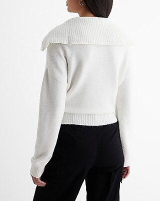 Quarter Zip Oversized Collar Sweater - image 3