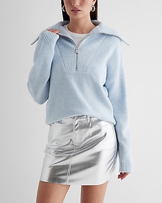 Quarter Zip Oversized Collar Sweater | Express