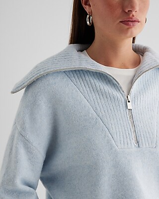 Quarter Zip Oversized Collar Sweater | Express