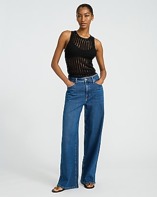 Striped Open Stitch Sweater Tank - image 4