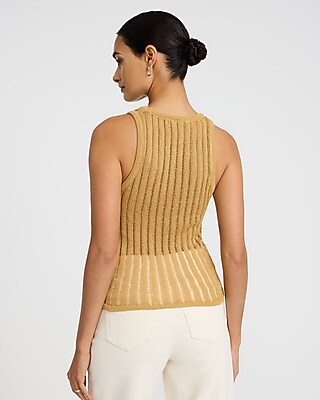 Striped Open Stitch Sweater Tank