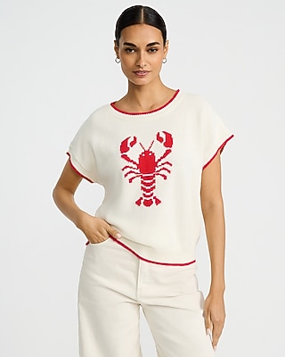 Lobster Crew Neck Short Sleeve Sweater