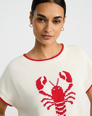 Lobster Crew Neck Short Sleeve Sweater