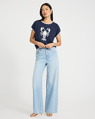 Lobster Crew Neck Short Sleeve Sweater