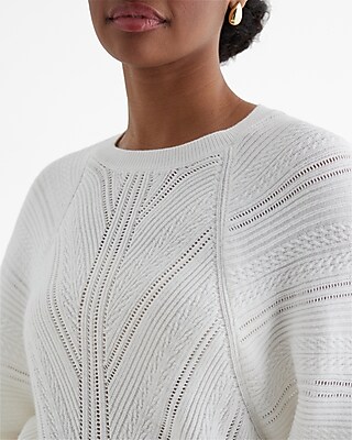 Open Stitch Crew Neck Sweater - image 2