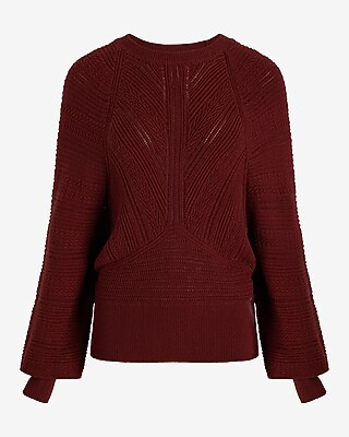 Open Stitch Crew Neck Sweater