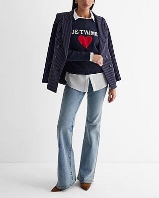 JE TAIME HEART PULLOVER 9613590:NAVY:XS