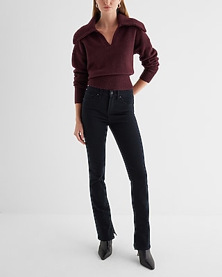 V-Neck Long Sleeve Polo Sweater