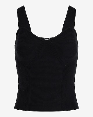 Ribbed Sweetheart Neckline Sweater Tank