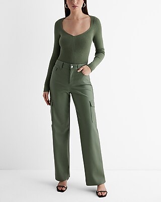 Fitted Ribbed Sweetheart Neckline Sweater