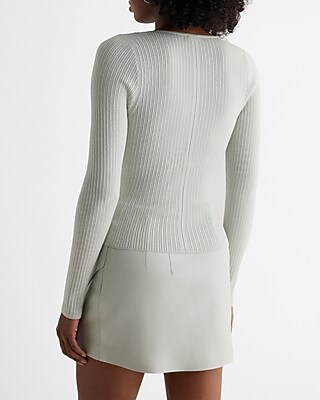 Fitted Ribbed Sweetheart Neckline Sweater