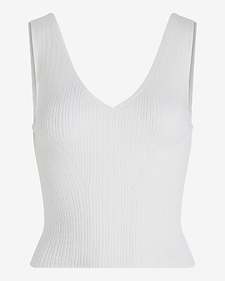 Ribbed V-Neck Sweater Tank - image 4