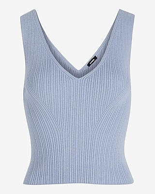 Ribbed V-Neck Sweater Tank