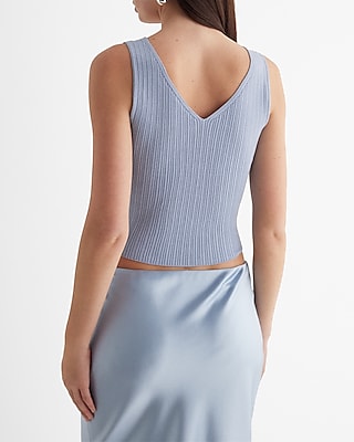 Ribbed V-Neck Sweater Tank