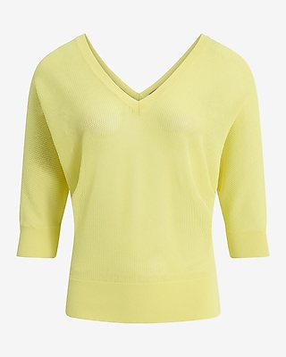Sheer V-Neck Banded Bottom SoHo Sweater